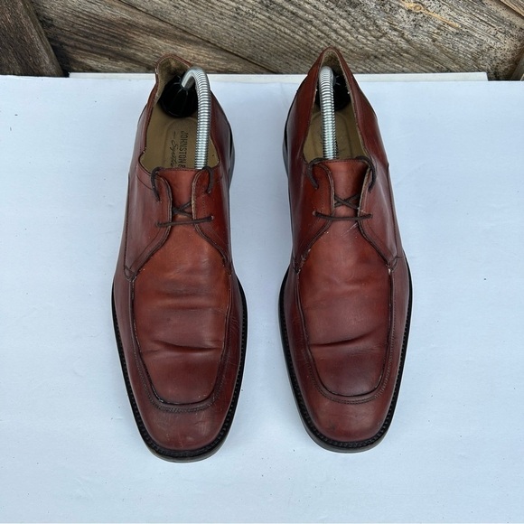 Johnston & Murphy Men's Size 9 M Brown Moc Toe Lace Up Leather Made in Italy - Picture 4 of 9